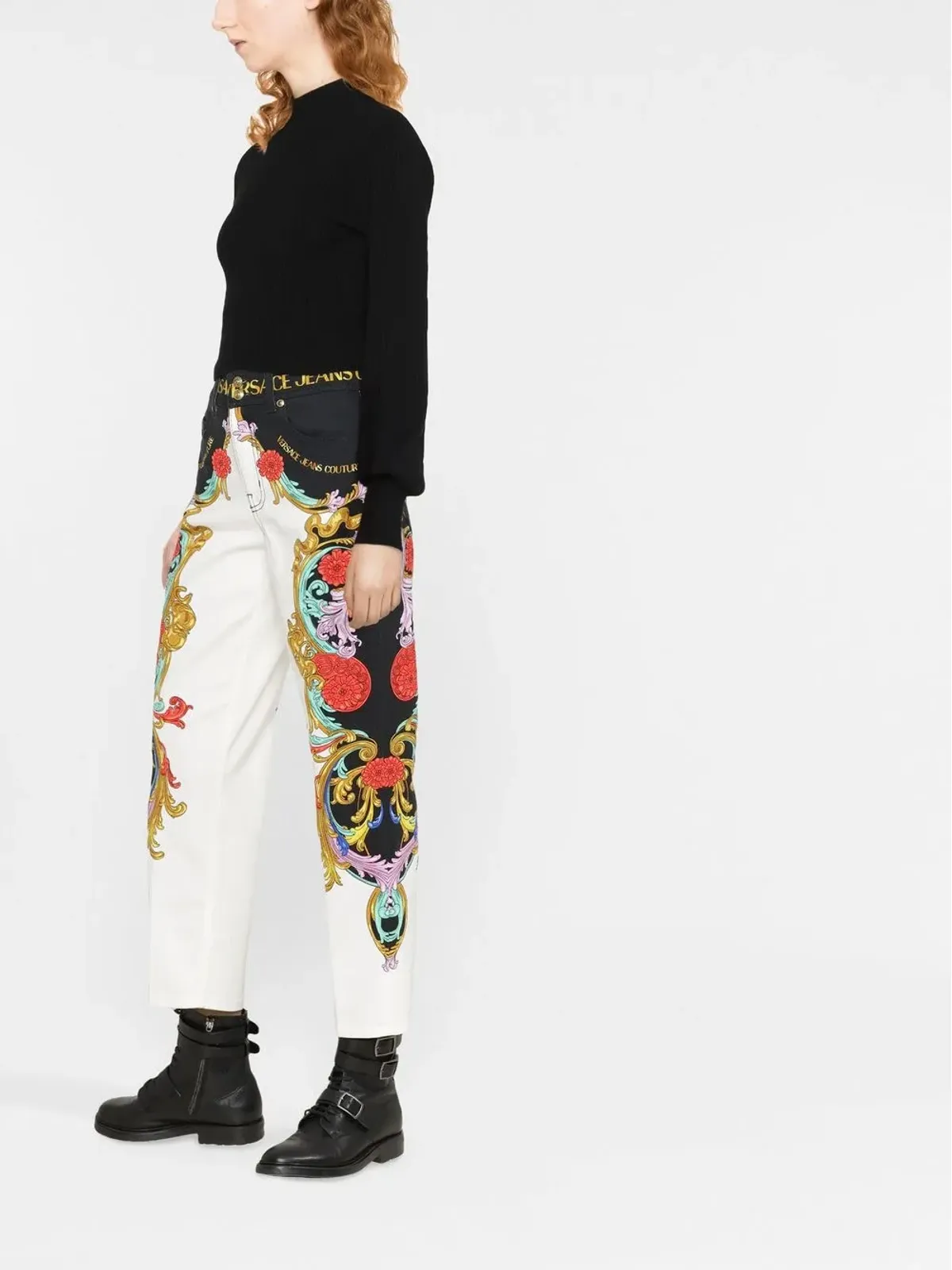 Versace Jeans Couture ロゴウエストバンドディテールパンツ - 画像4