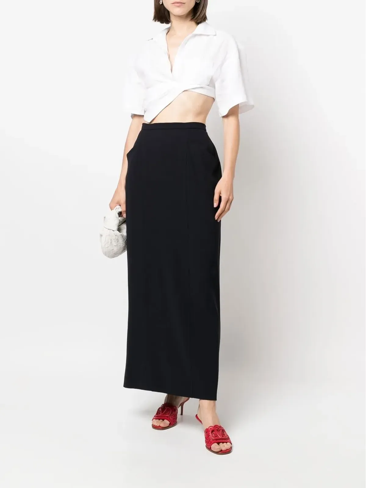 CHANEL Pre-Owned ハイウエストストレートスカート - 画像2