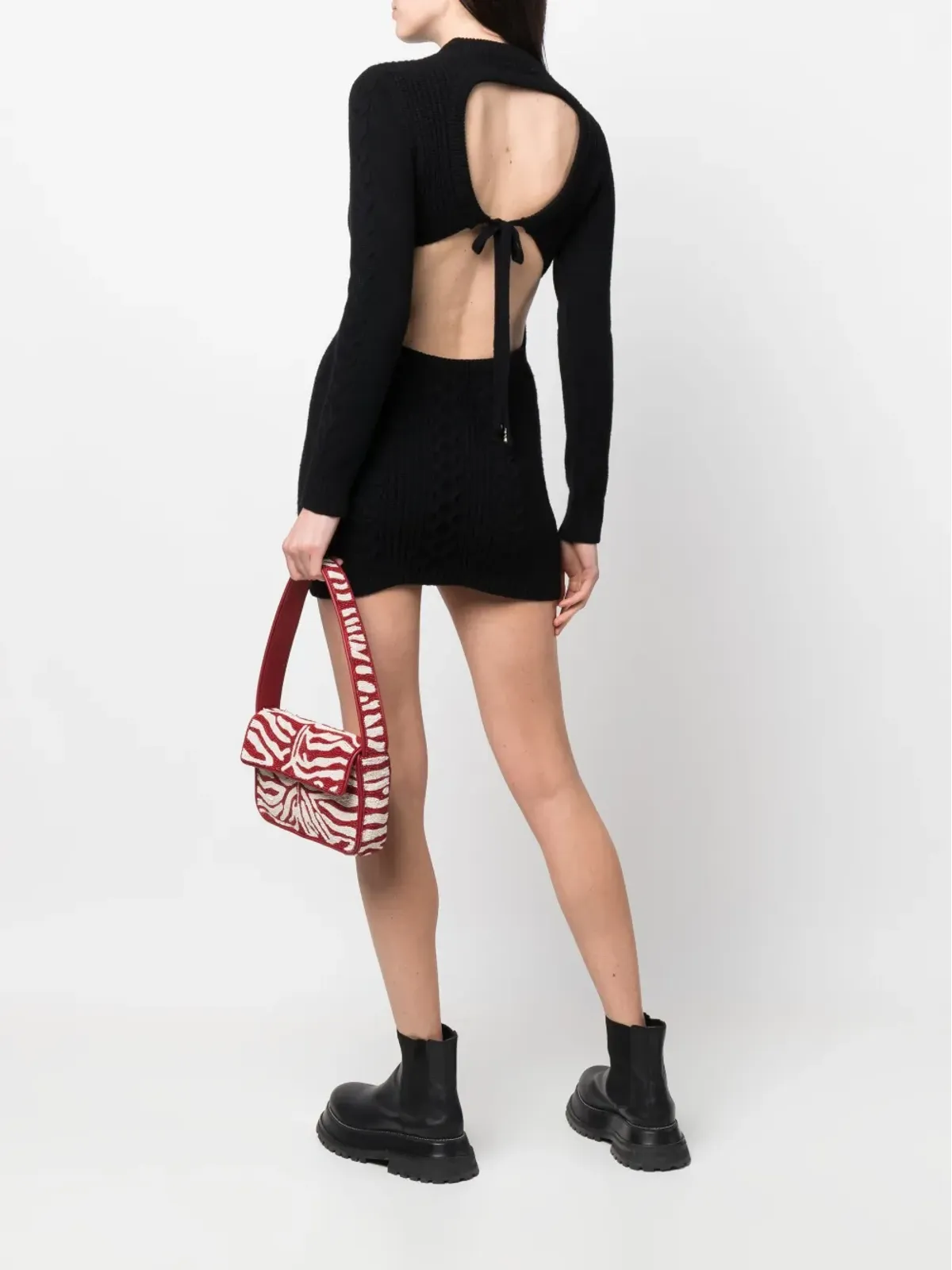 Patrizia Pepe ケーブルニットバックレスドレス - 画像2