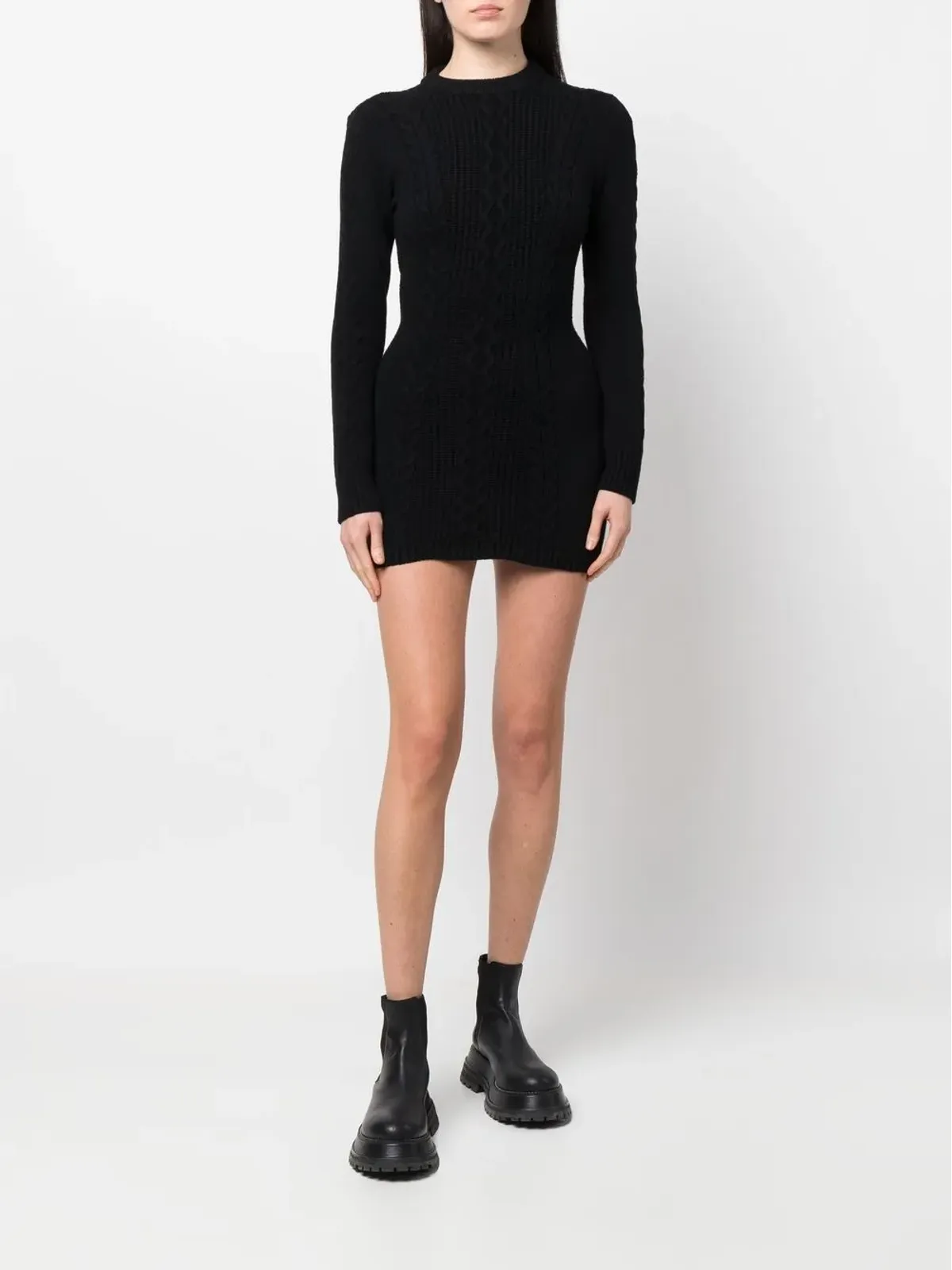 Patrizia Pepe ケーブルニットバックレスドレス - 画像3