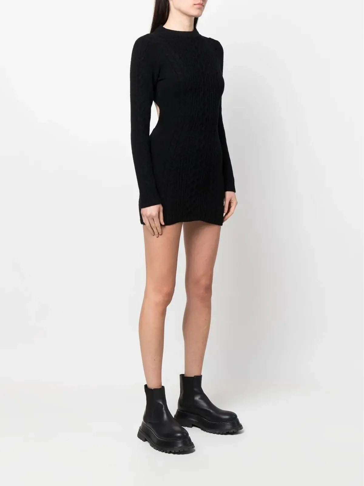 Patrizia Pepe ケーブルニットバックレスドレス - 画像4