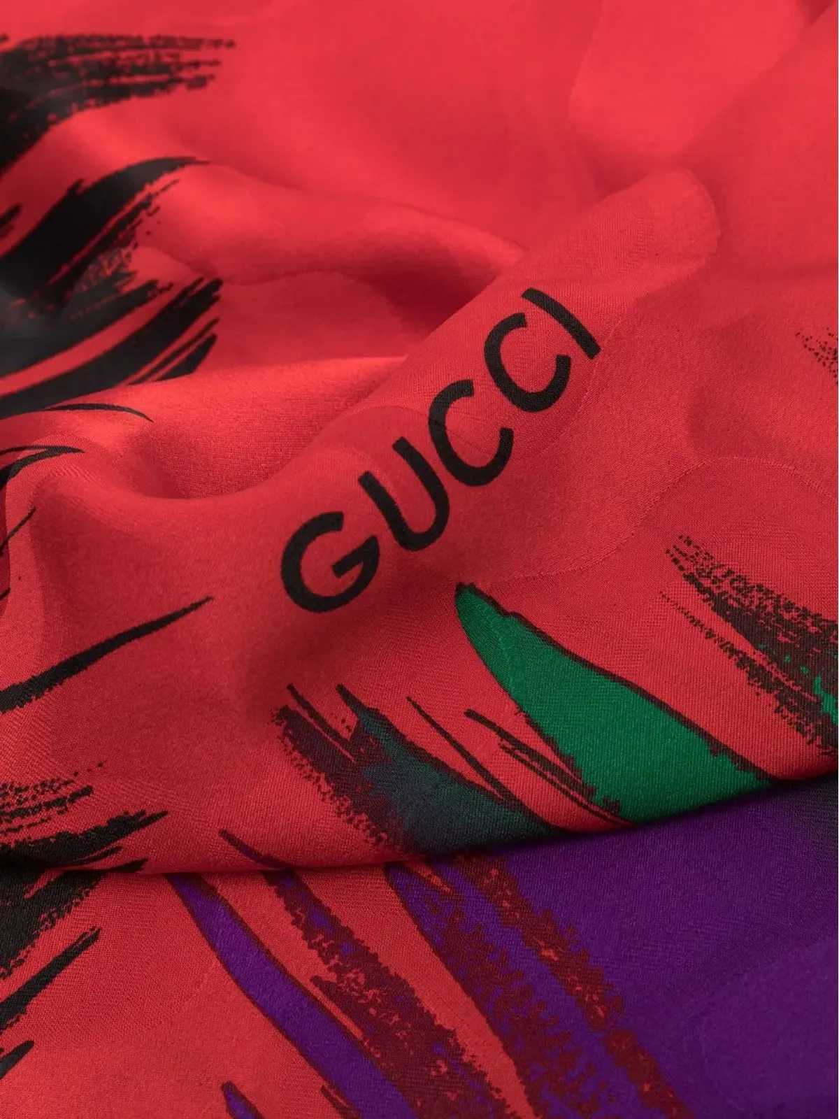 Gucci Pre-Owned 1990年代 抽象プリント シルクスカーフ - 画像2