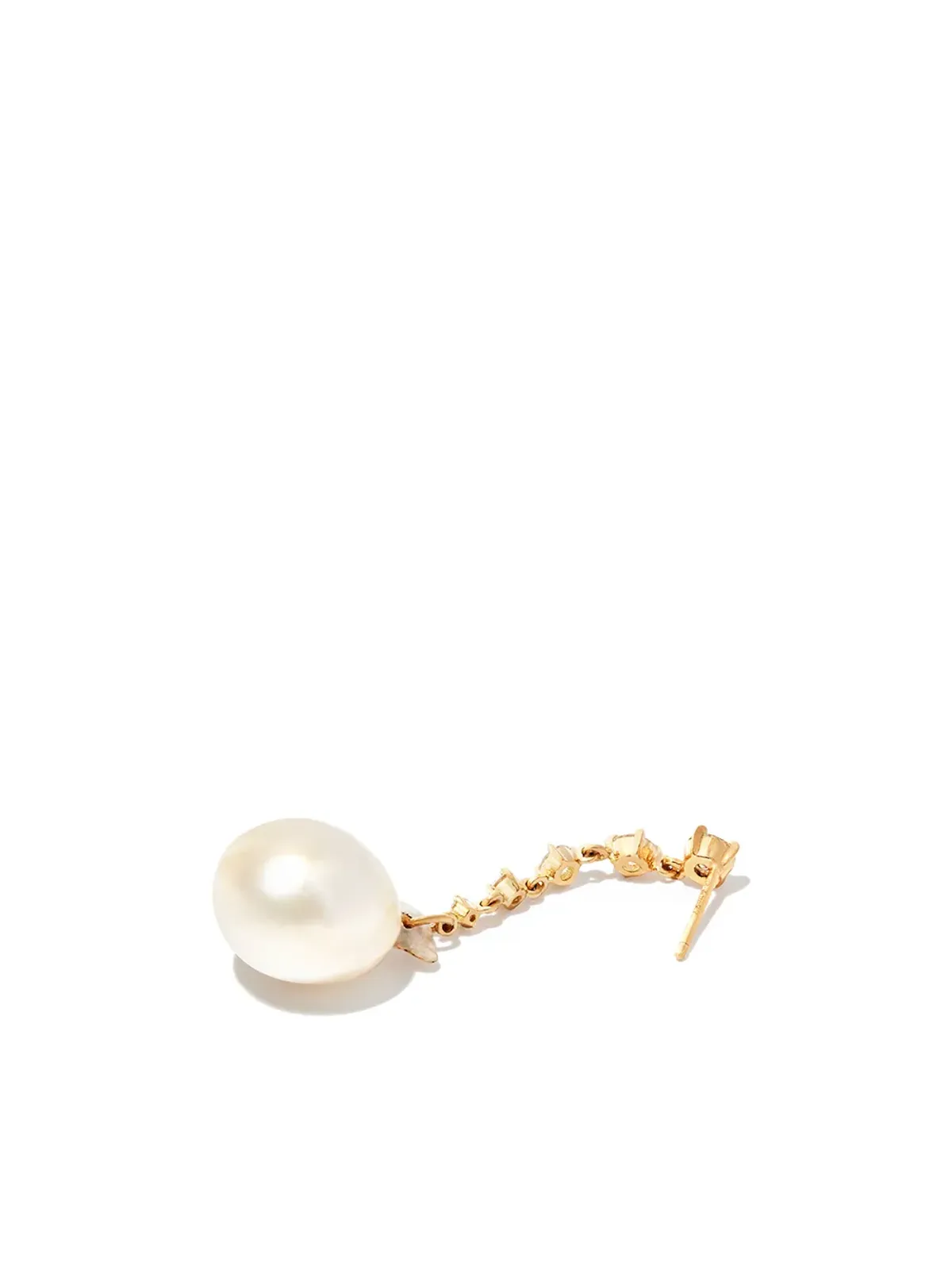 Lizzie Mandler Fine Jewelry 18K イエローゴールド Éclat パールとダイヤモンド ピアス - 画像2