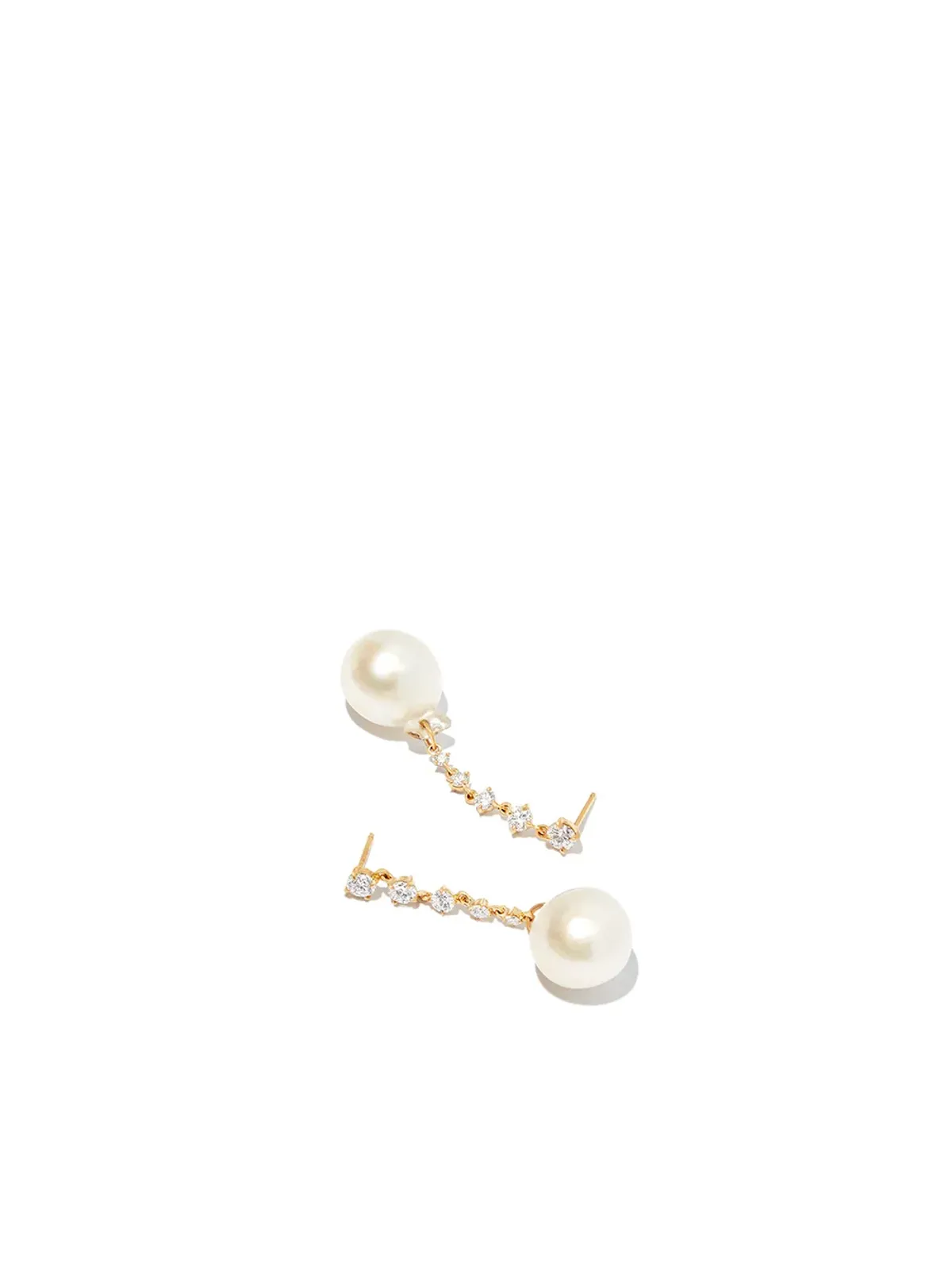 Lizzie Mandler Fine Jewelry 18K イエローゴールド Éclat パールとダイヤモンド ピアス - 画像3