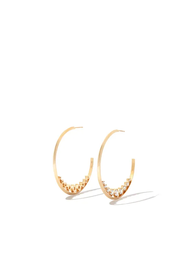 Lizzie Mandler Fine Jewelry Lizzie Mandler Fine Jewelry 18金 イエローゴールド Éclat ダイヤモンド フープピアスの商品画像