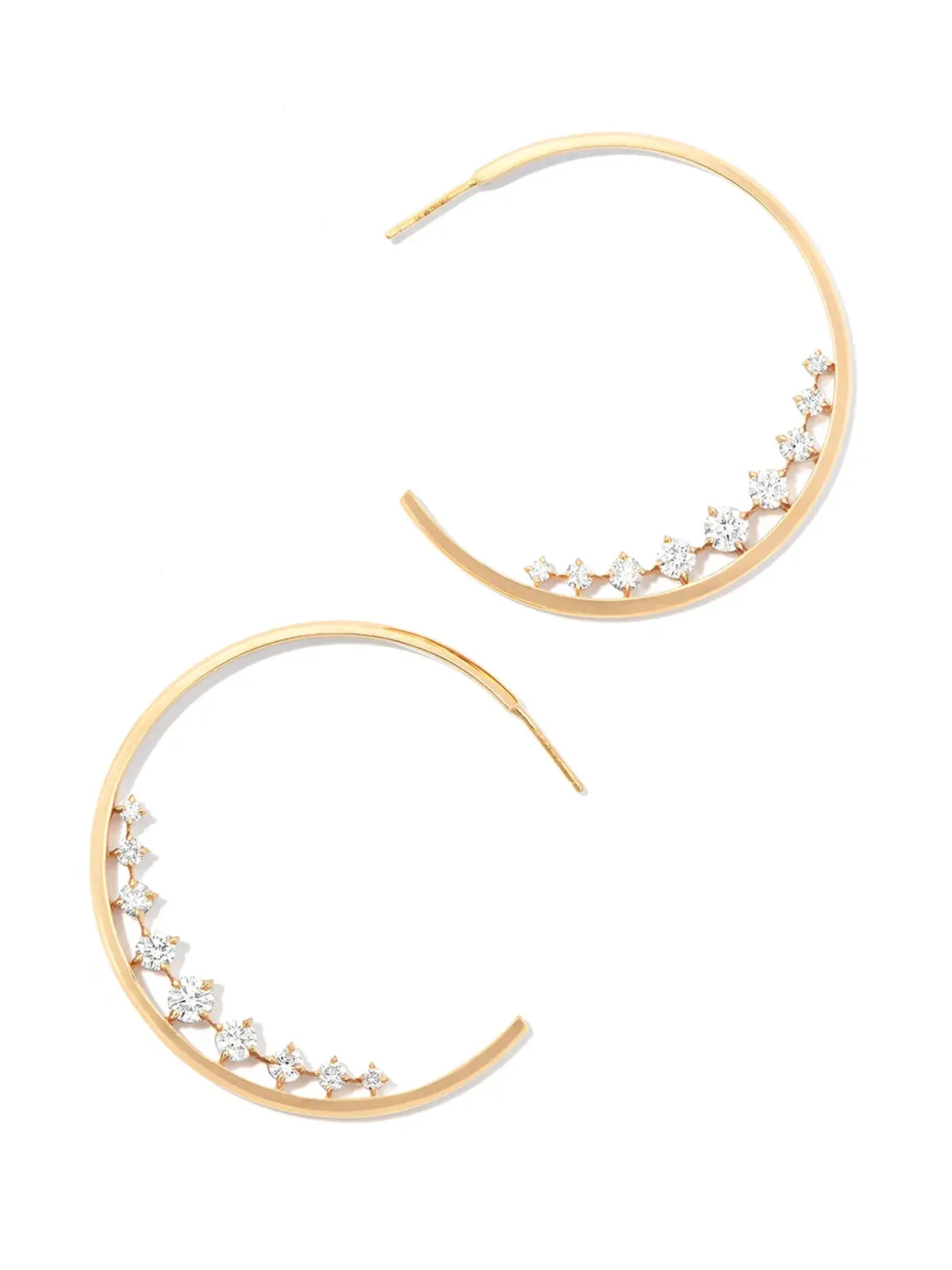Lizzie Mandler Fine Jewelry 18金 イエローゴールド Éclat ダイヤモンド フープピアス - 画像3