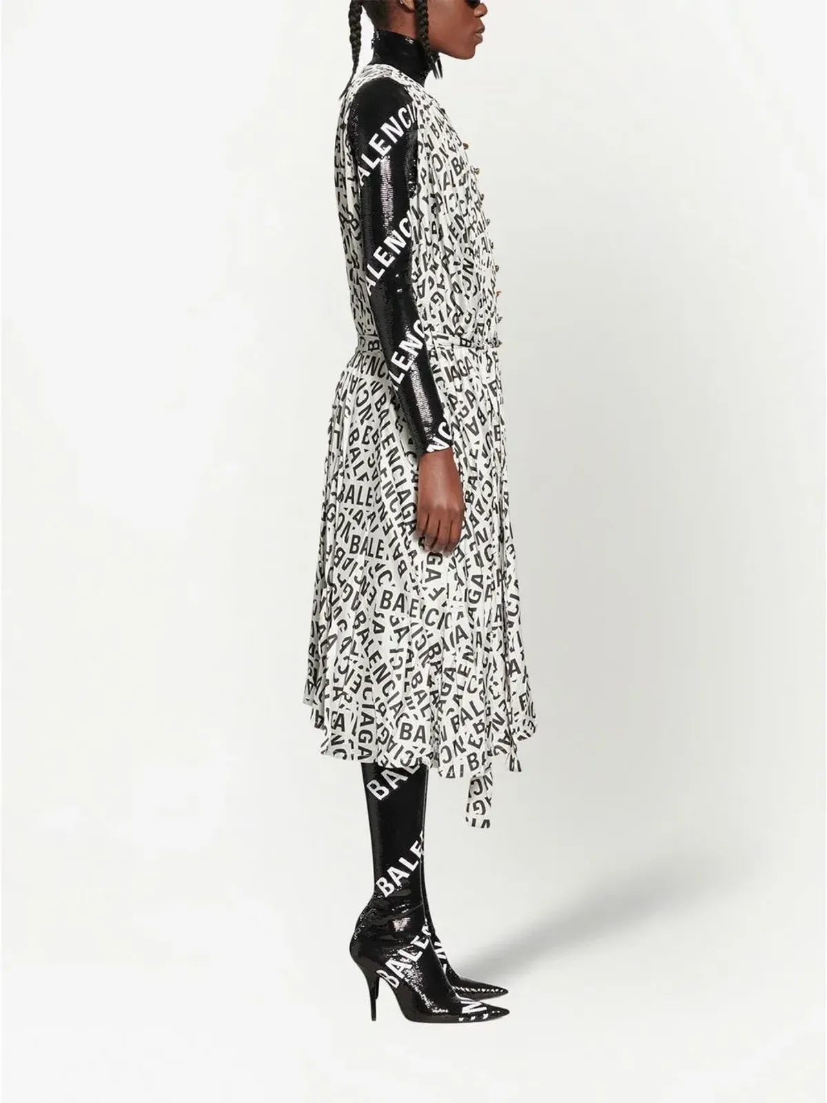Balenciaga ロゴプリント ミディドレス - 画像3