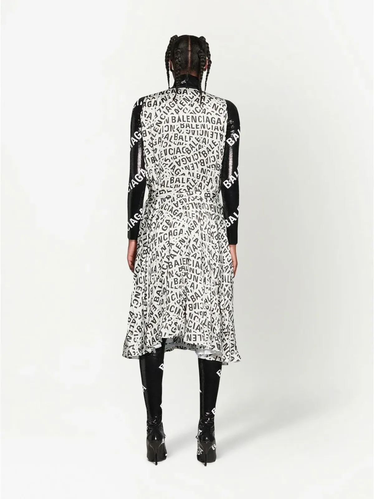 Balenciaga ロゴプリント ミディドレス - 画像4
