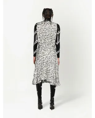 Balenciaga ロゴプリント ミディドレス - サムネイル4