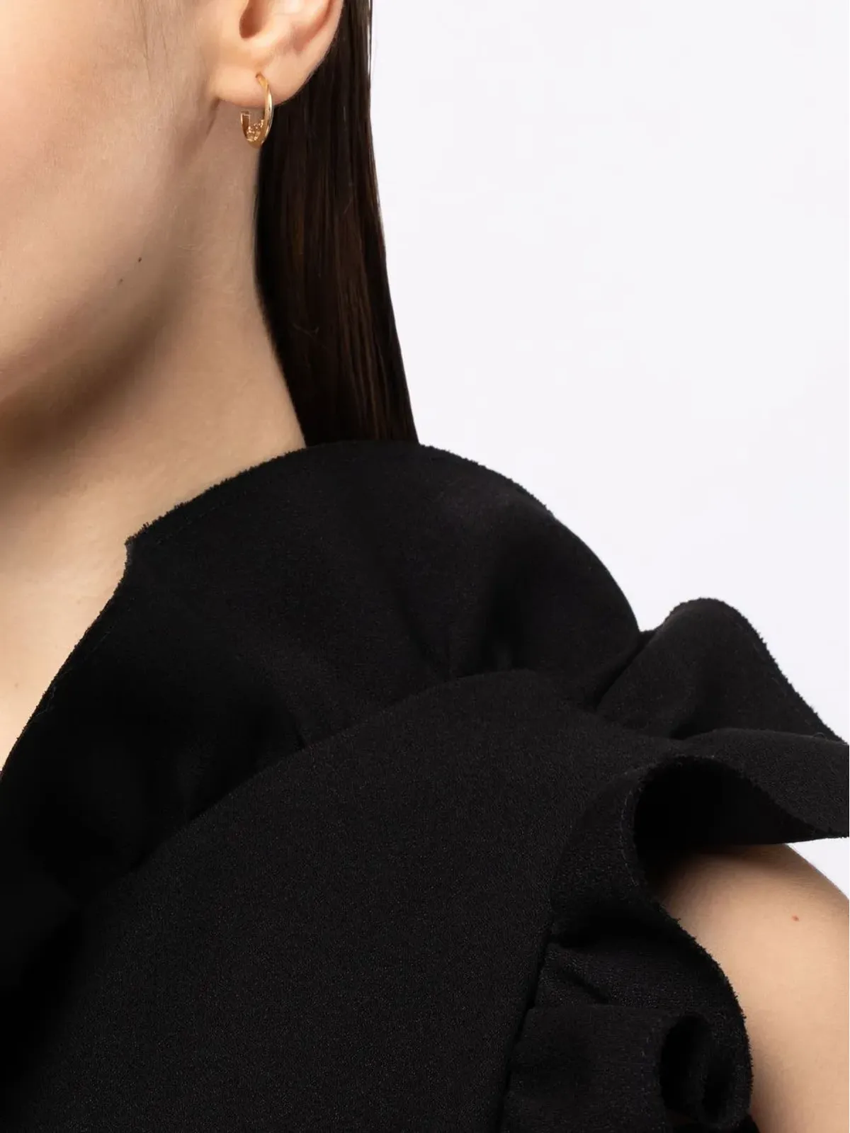 Lizzie Mandler Fine Jewelry 18金 イエローゴールド ダイヤモンド フープ ピアス - 画像2