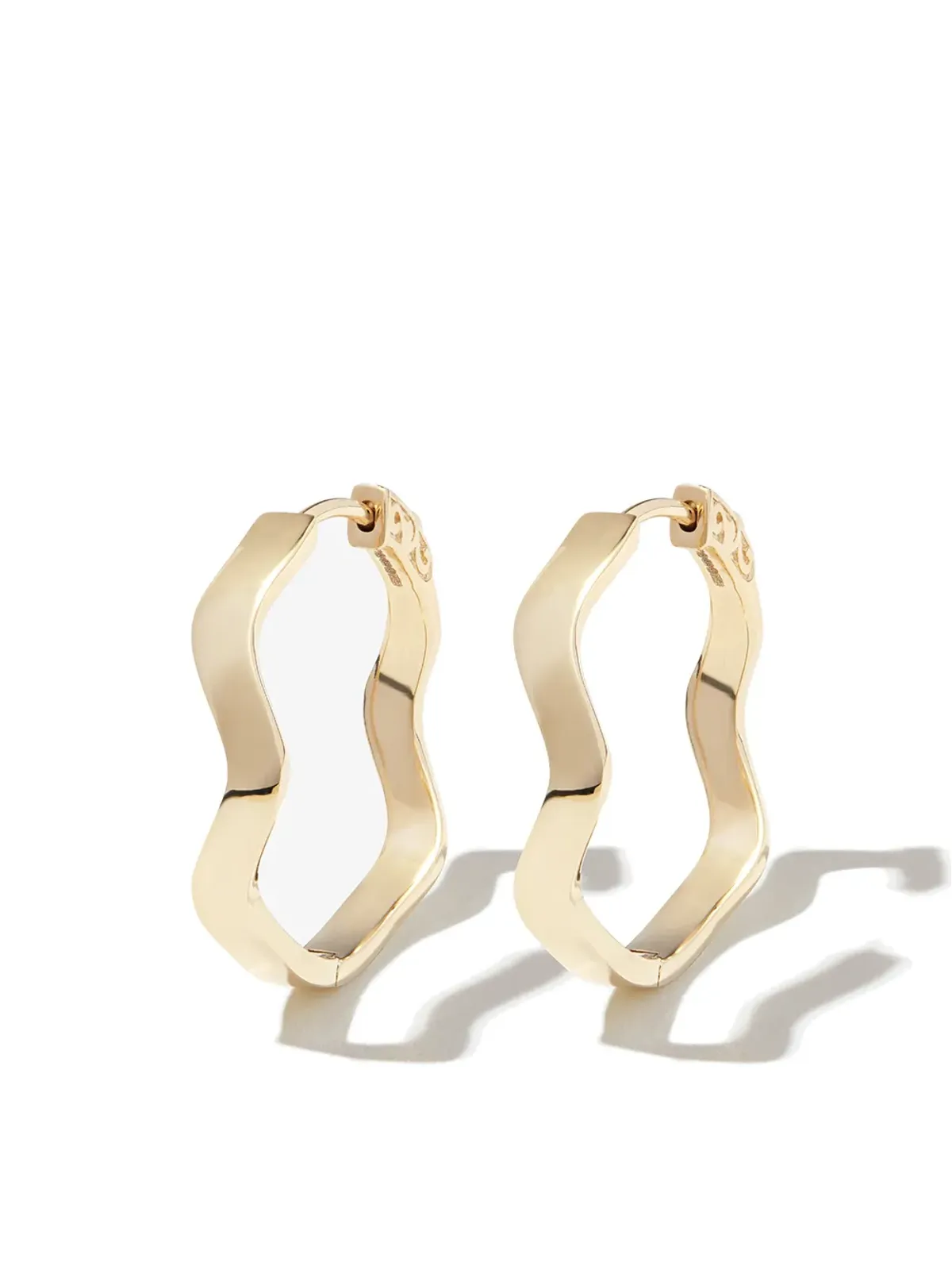 Mateo 14kt イエローゴールド カーブフープピアス - 画像1