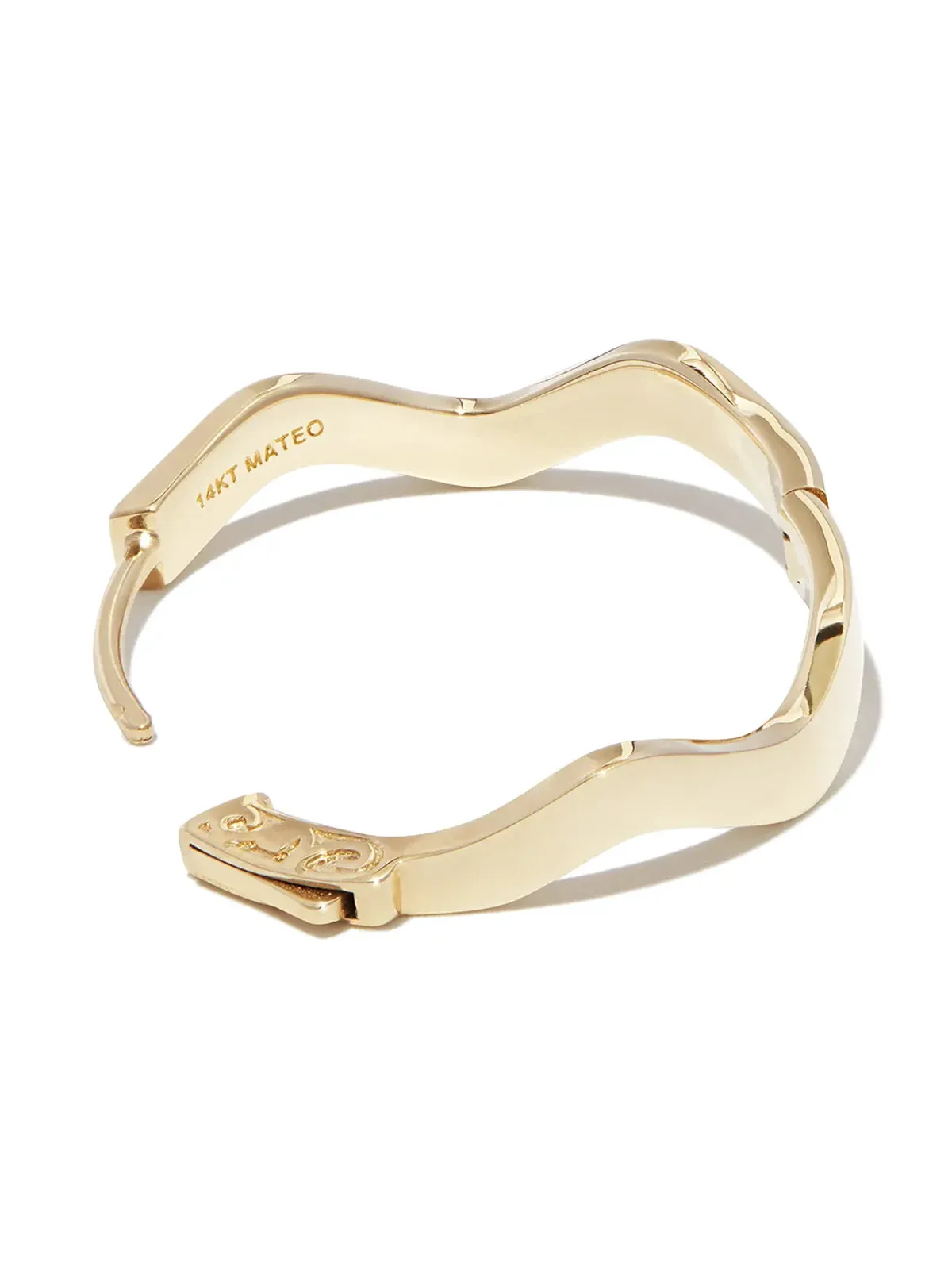 Mateo 14kt イエローゴールド カーブフープピアス - 画像2