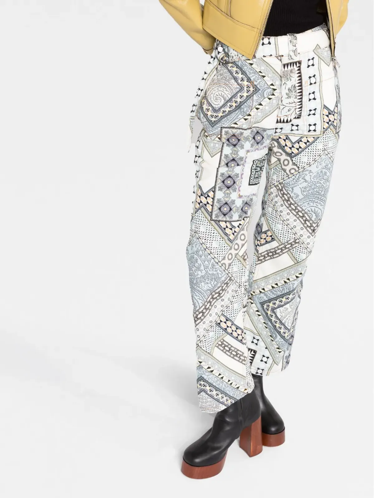 ETRO パッチワーク柄ストレートパンツ - 画像5