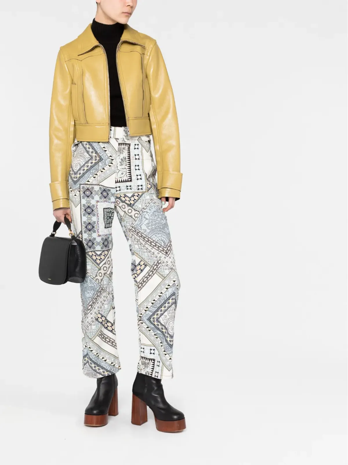 ETRO パッチワーク柄ストレートパンツ - 画像2