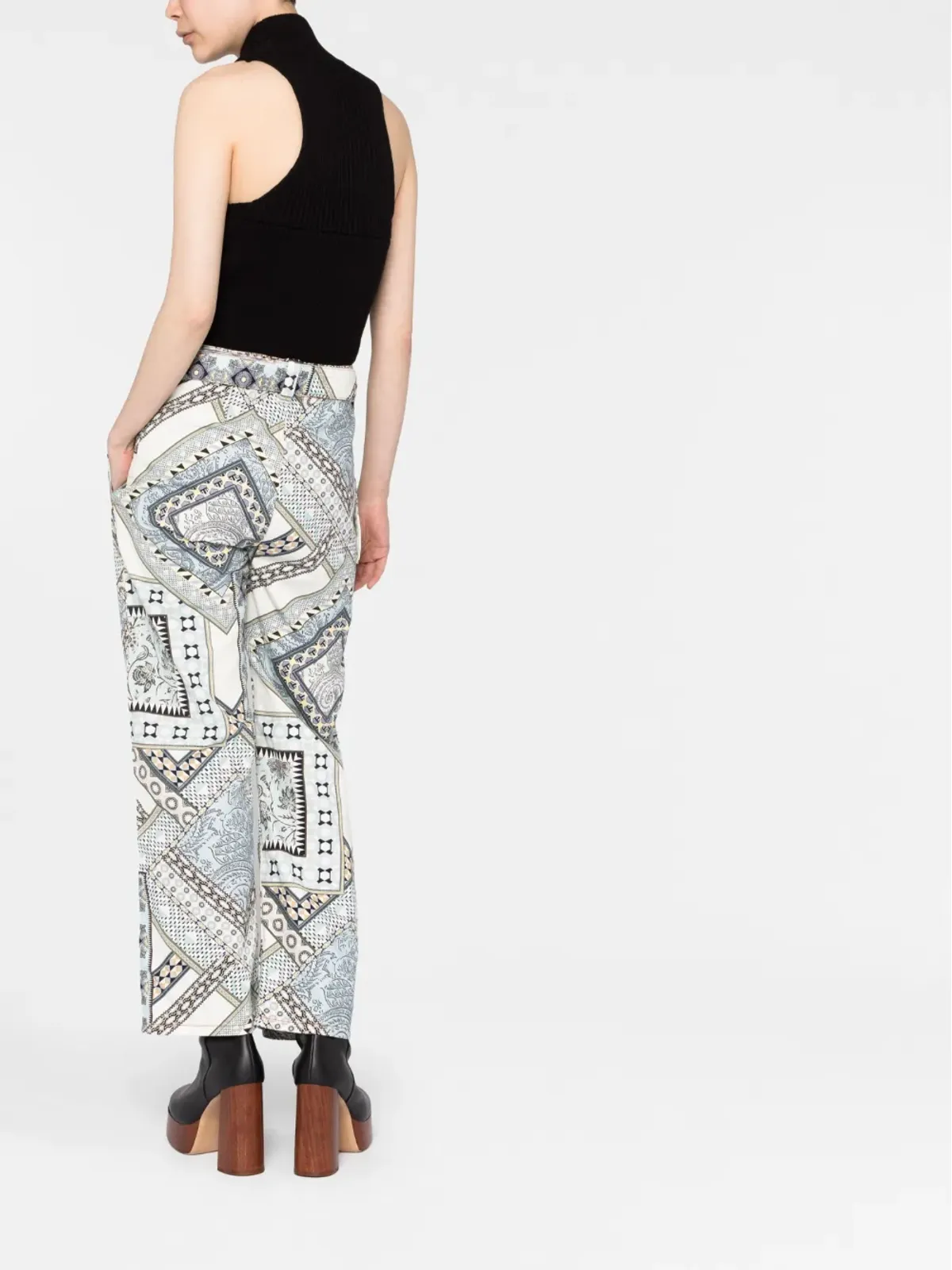 ETRO パッチワーク柄ストレートパンツ - 画像4