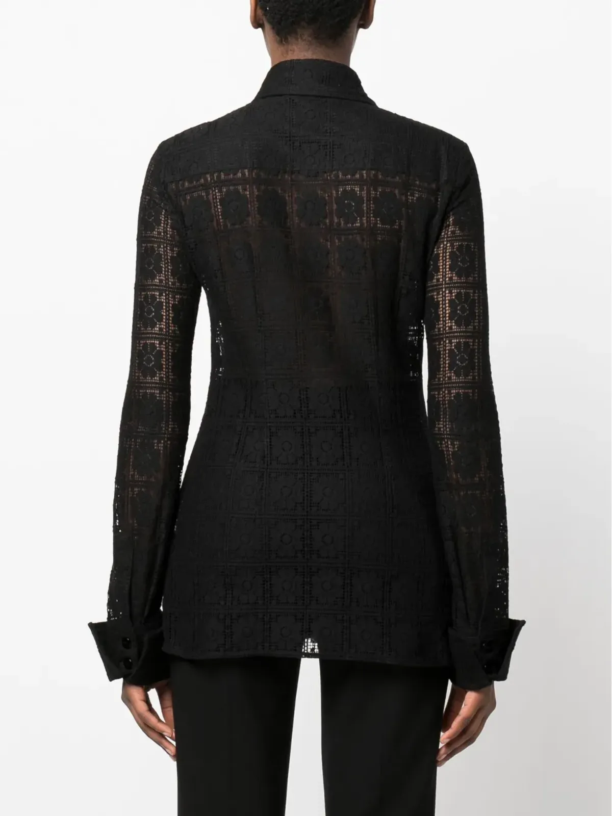 Sportmax 花柄レースのコットンシャツ - 画像4