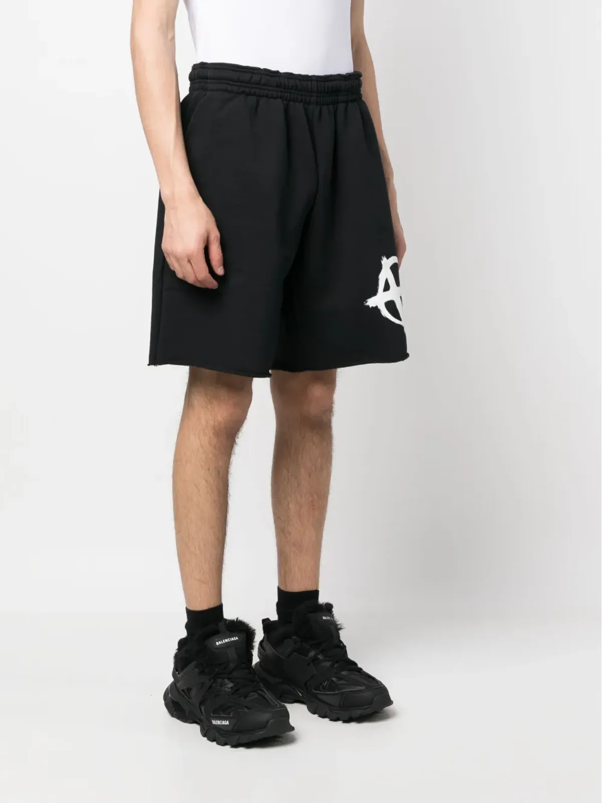 VETEMENTS ロゴプリント膝丈ショーツ - ブラック - 画像4