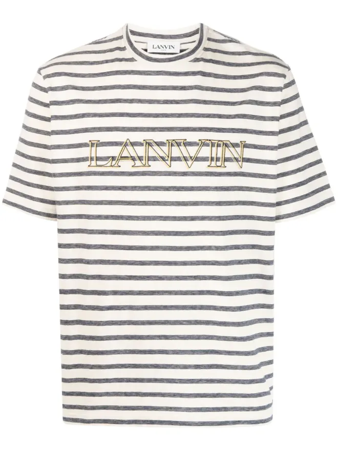 Lanvin Lanvin ロゴ刺繍ストライプTシャツの商品画像