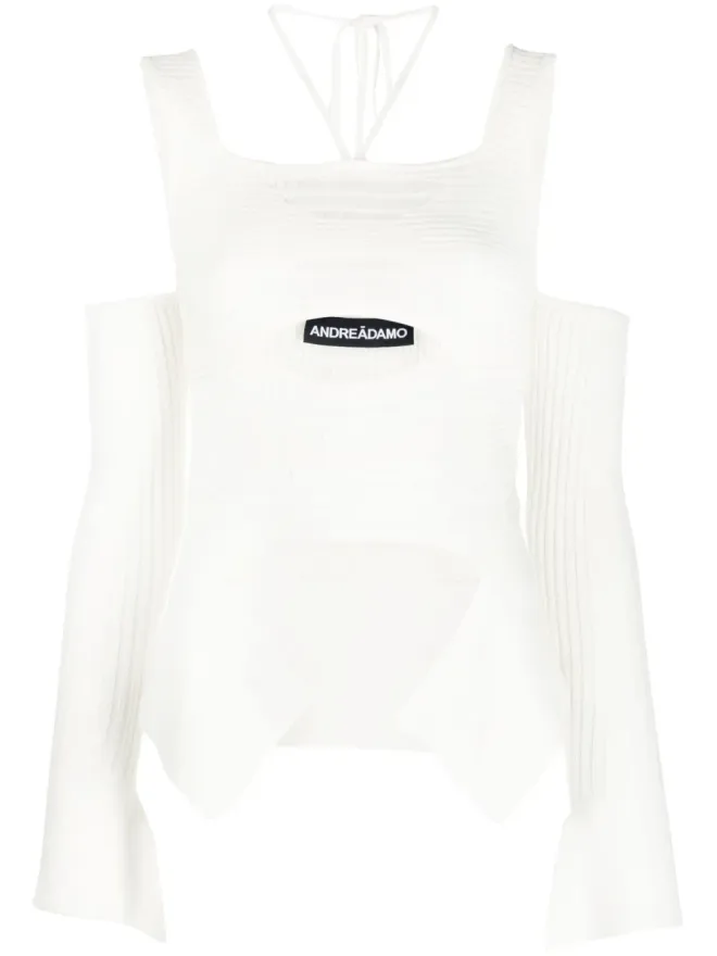 ANDREADĀMO ANDREĀDAMO カットアウトディテールリブニットトップの商品画像