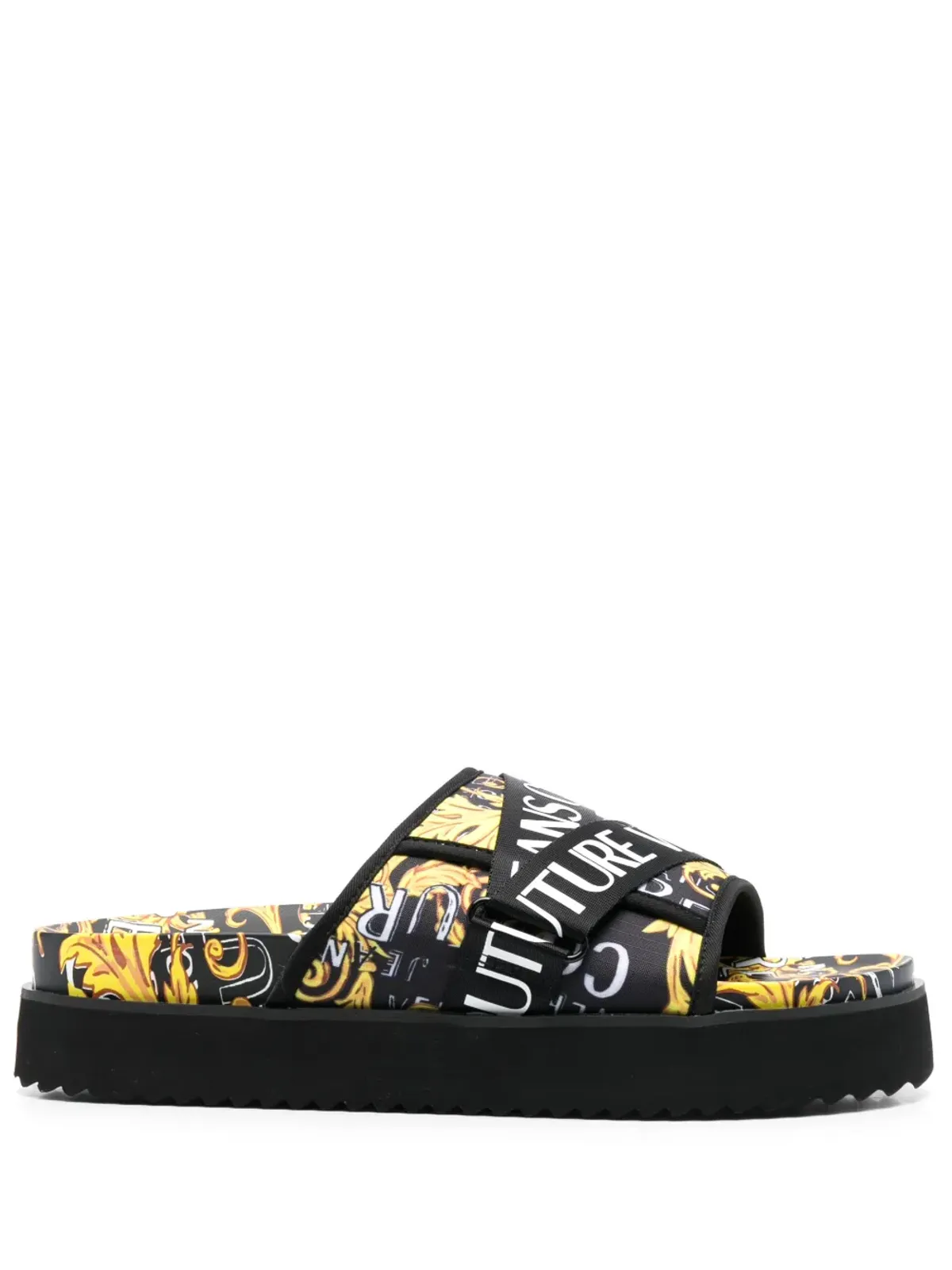 Versace Jeans Couture Barocco ロゴプリント スライド - 画像1