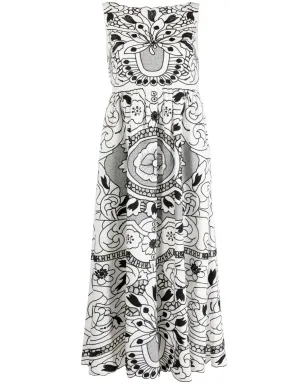 RED Valentino グラフィックプリント ノースリーブドレス - ホワイト - サムネイル1