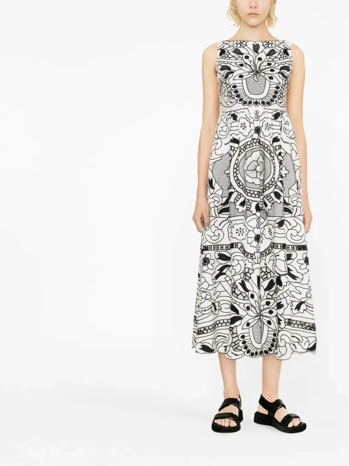 RED Valentino グラフィックプリント ノースリーブドレス - ホワイト - 画像2