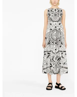 RED Valentino グラフィックプリント ノースリーブドレス - ホワイト - サムネイル2