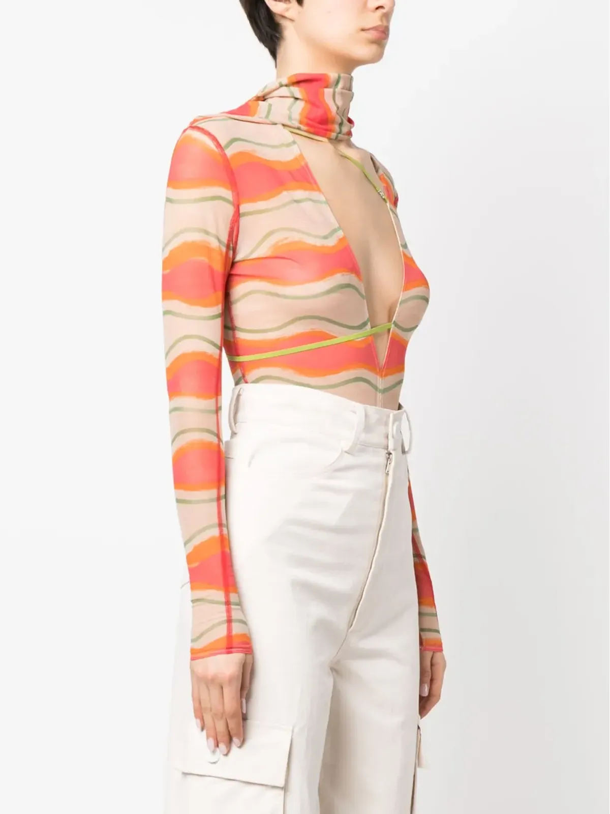 Jacquemus Le Abanaba 半透明ボディスーツ - 画像3