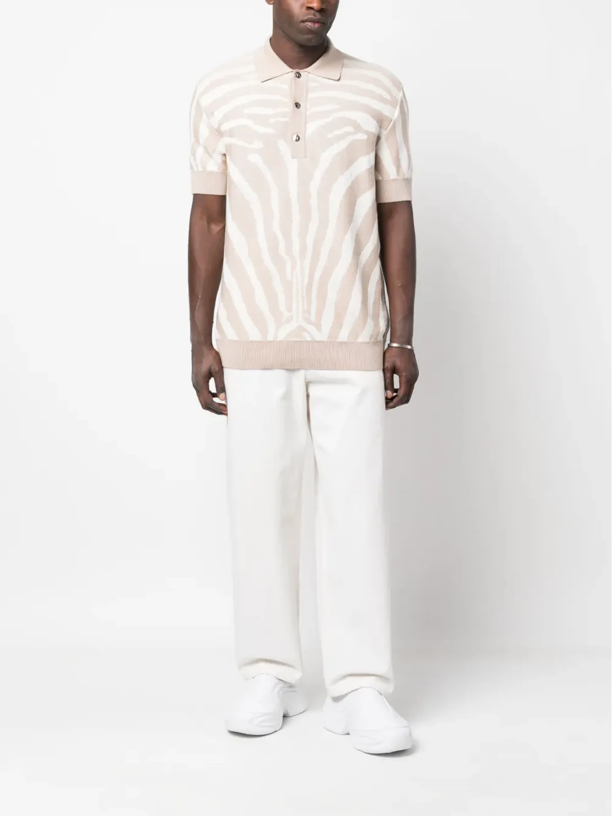 Balmain ゼブラジャカード ポロシャツ - 画像2