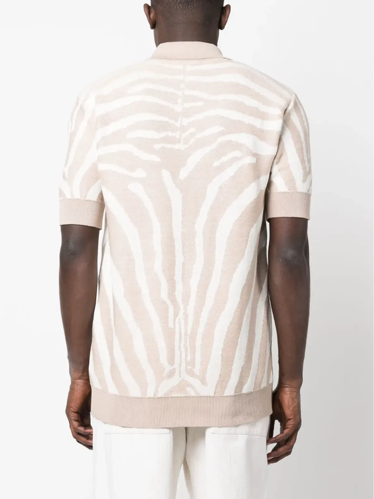 Balmain ゼブラジャカード ポロシャツ - 画像4