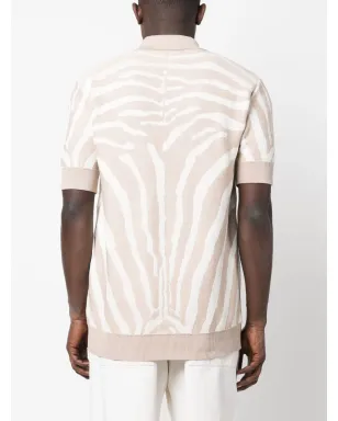 Balmain ゼブラジャカード ポロシャツ - サムネイル4