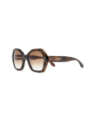 Isabel Marant Eyewear ジオメトリックフレームべっ甲柄サングラス - ブラウン - サムネイル2