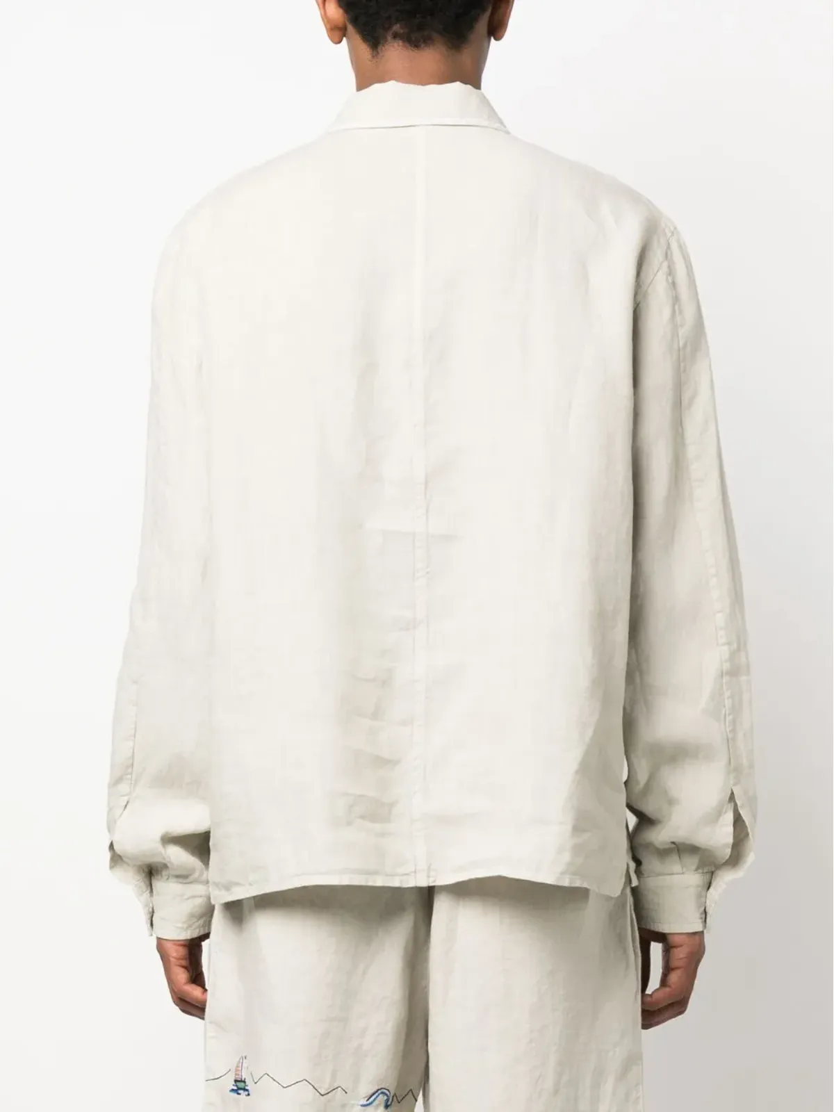 Nick Fouquet デコレーションステッチ入りリネンシャツ - 画像4
