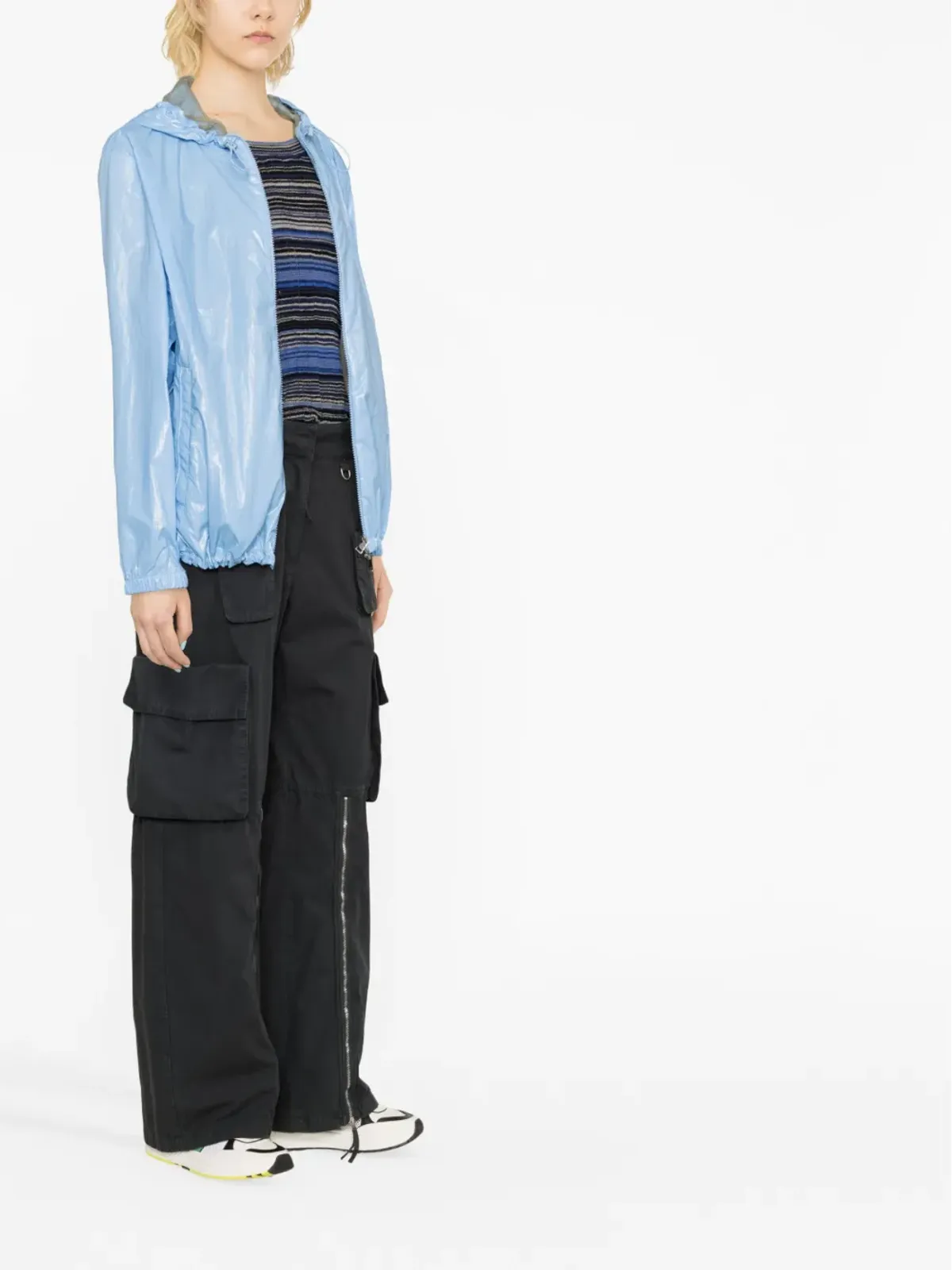 Moncler ジップファスナー付きフードジャケット - Blue - 画像4