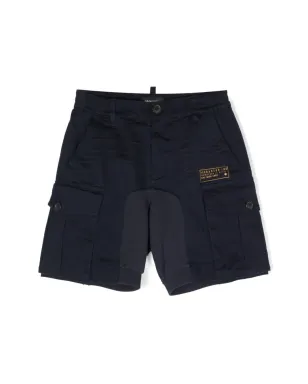DSQUARED2 KIDS ロゴプリント・コントラストパネル・カーゴショーツ - サムネイル1