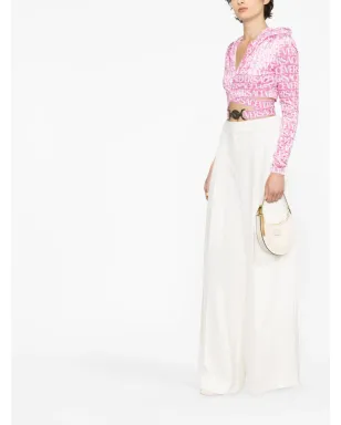 Versace Versace All-Over velvet cropped hoodie - Pink - サムネイル2