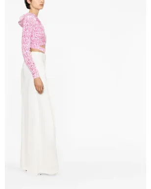 Versace Versace All-Over velvet cropped hoodie - Pink - サムネイル3