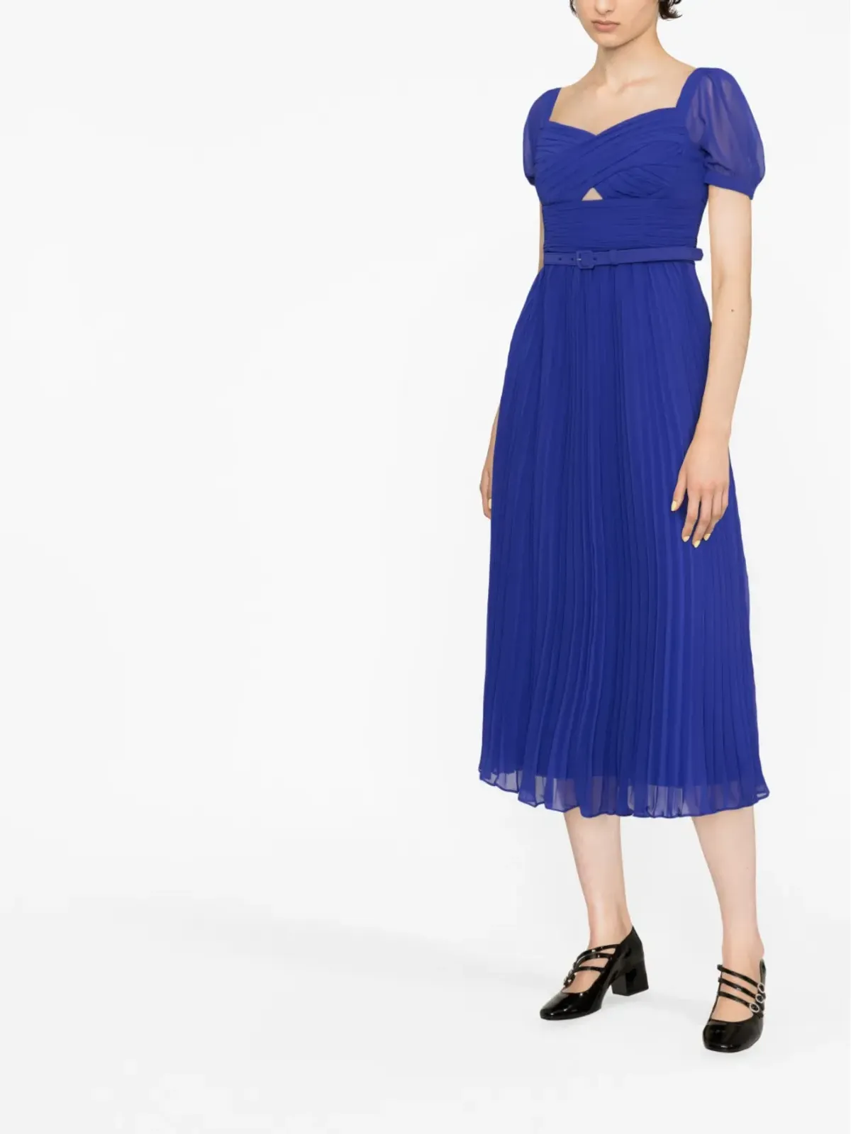 Self-Portrait sweetheart-neck dress - Blue - 画像2