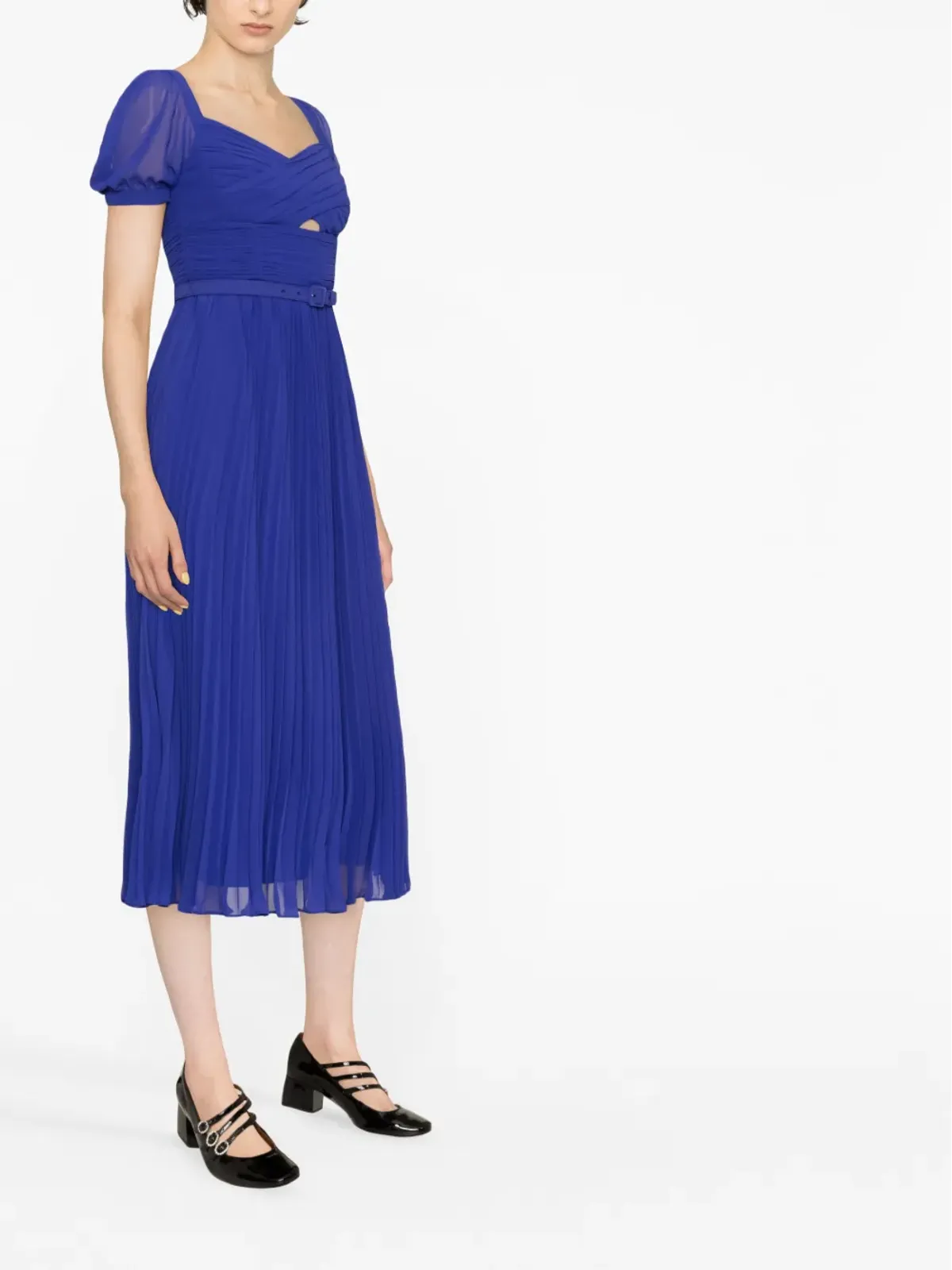 Self-Portrait sweetheart-neck dress - Blue - 画像4