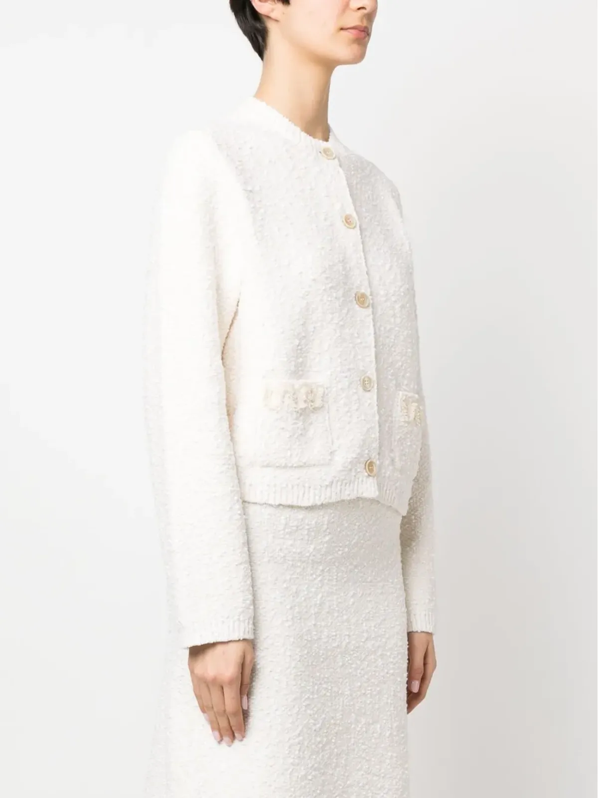 Lanvin テクスチャード仕上げ ボタン留めカーディガン - 画像3