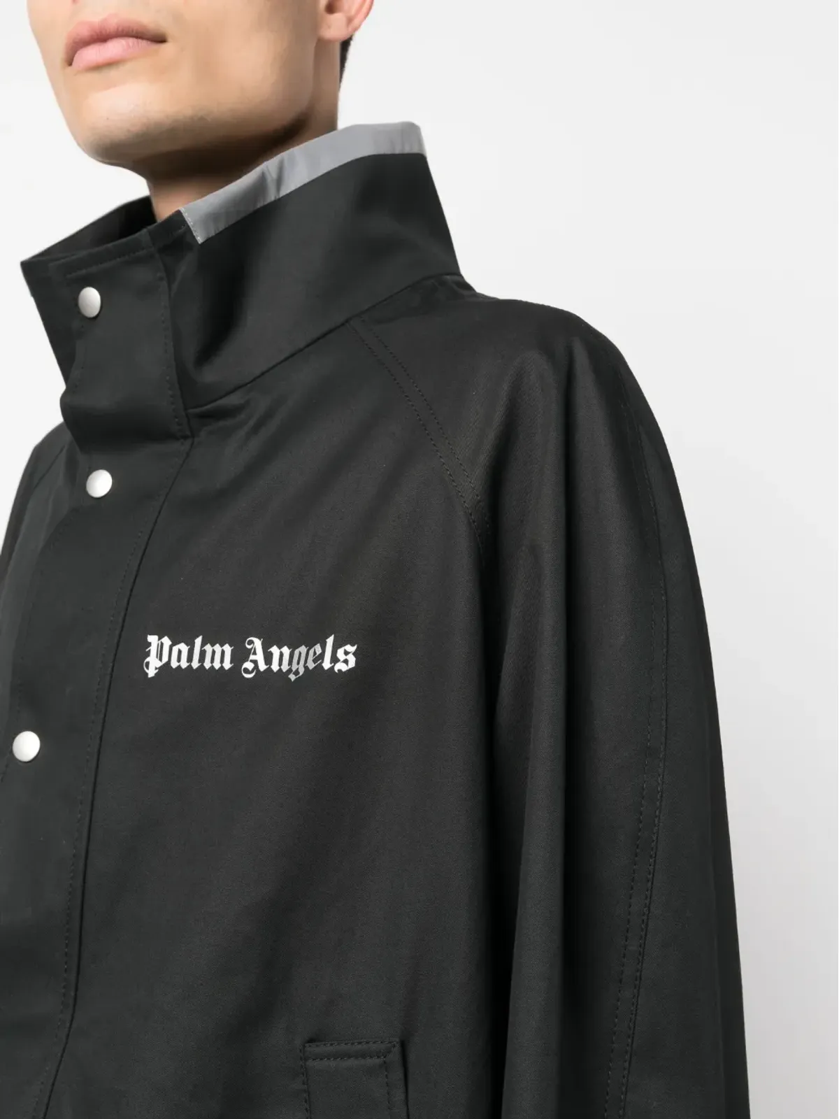 Palm Angels ロゴプリントボタン留めジャケット - 画像5