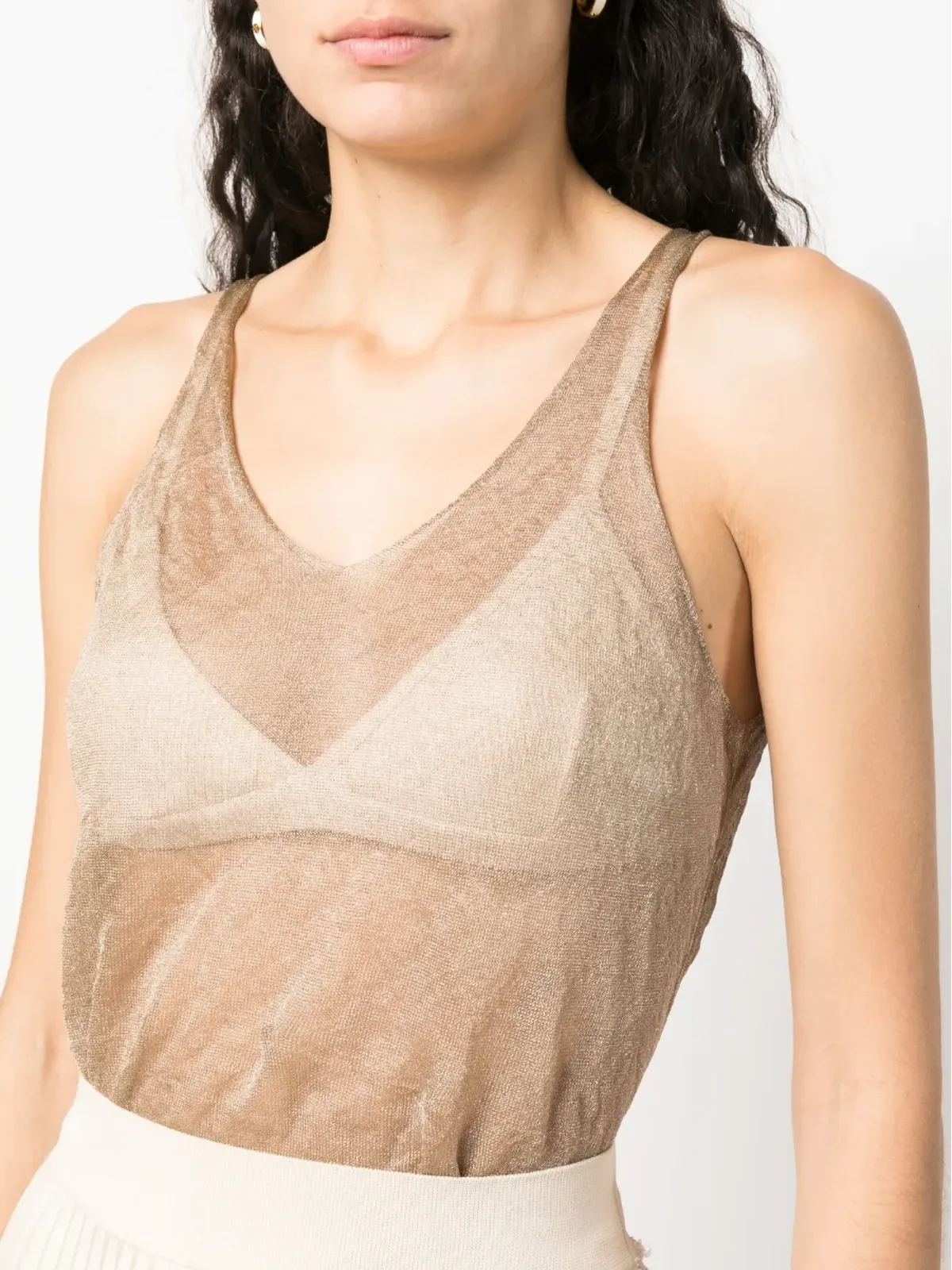 Fabiana Filippi レイヤードエフェクト タンクトップ - Gold - 画像5