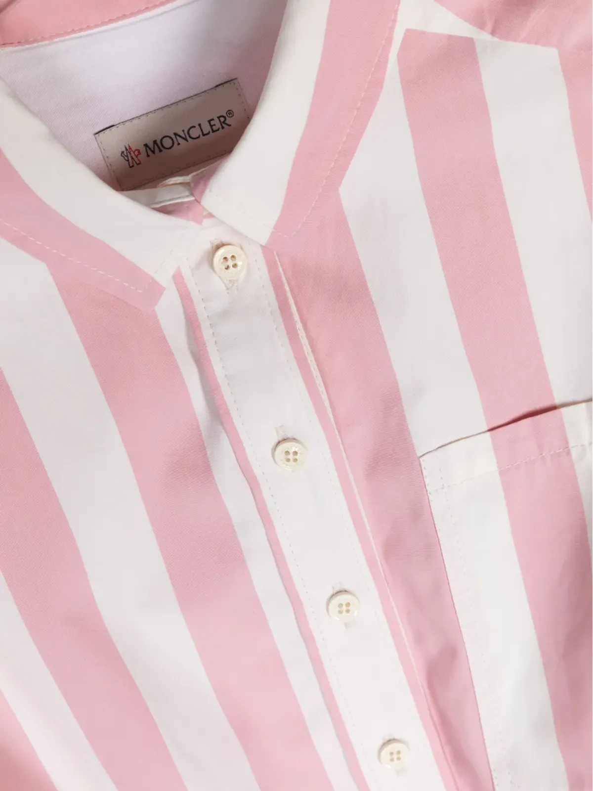 Moncler Enfant ストライプ柄コットンシャツドレス - White - 画像3
