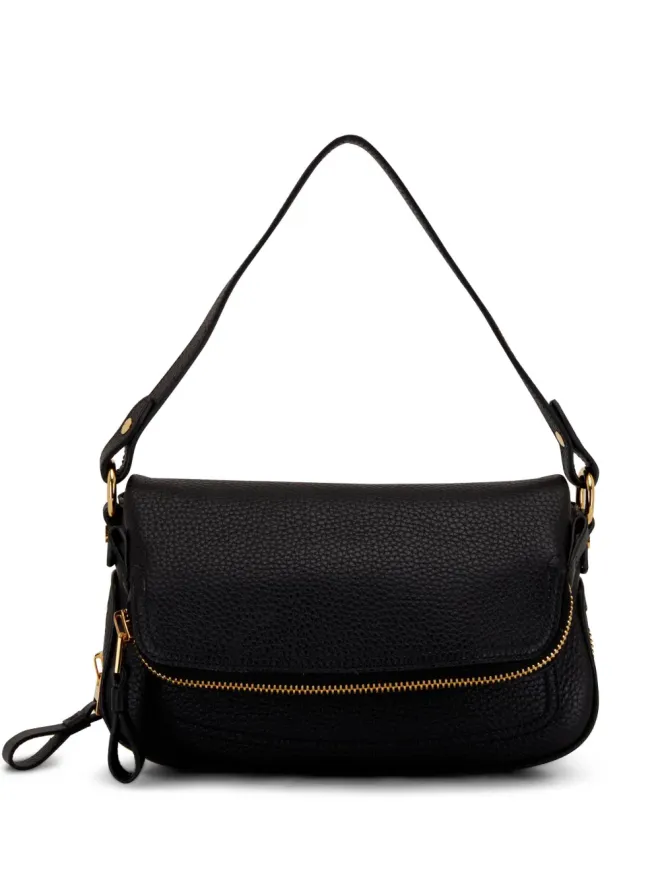 TOM FORD TOM FORD 折りたたみデザインのシボ革ショルダーバッグの商品画像