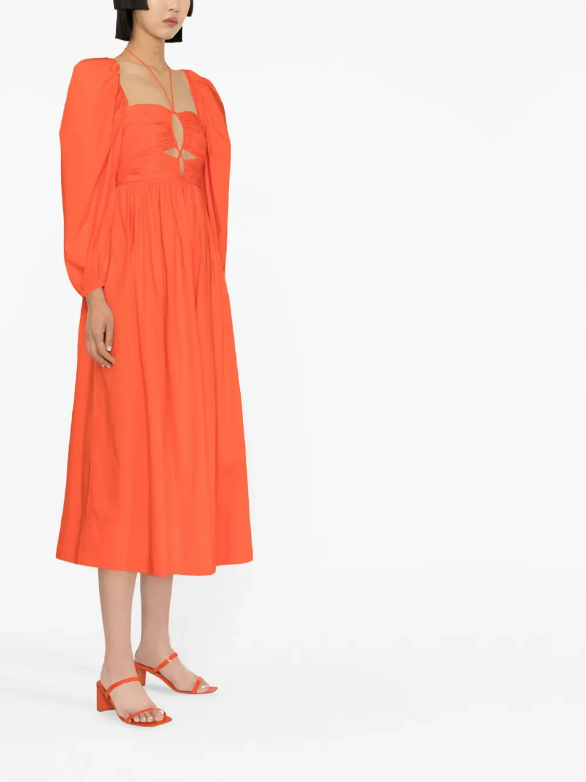 Ulla Johnson アレッサ パフスリーブ ミディドレス - 画像3