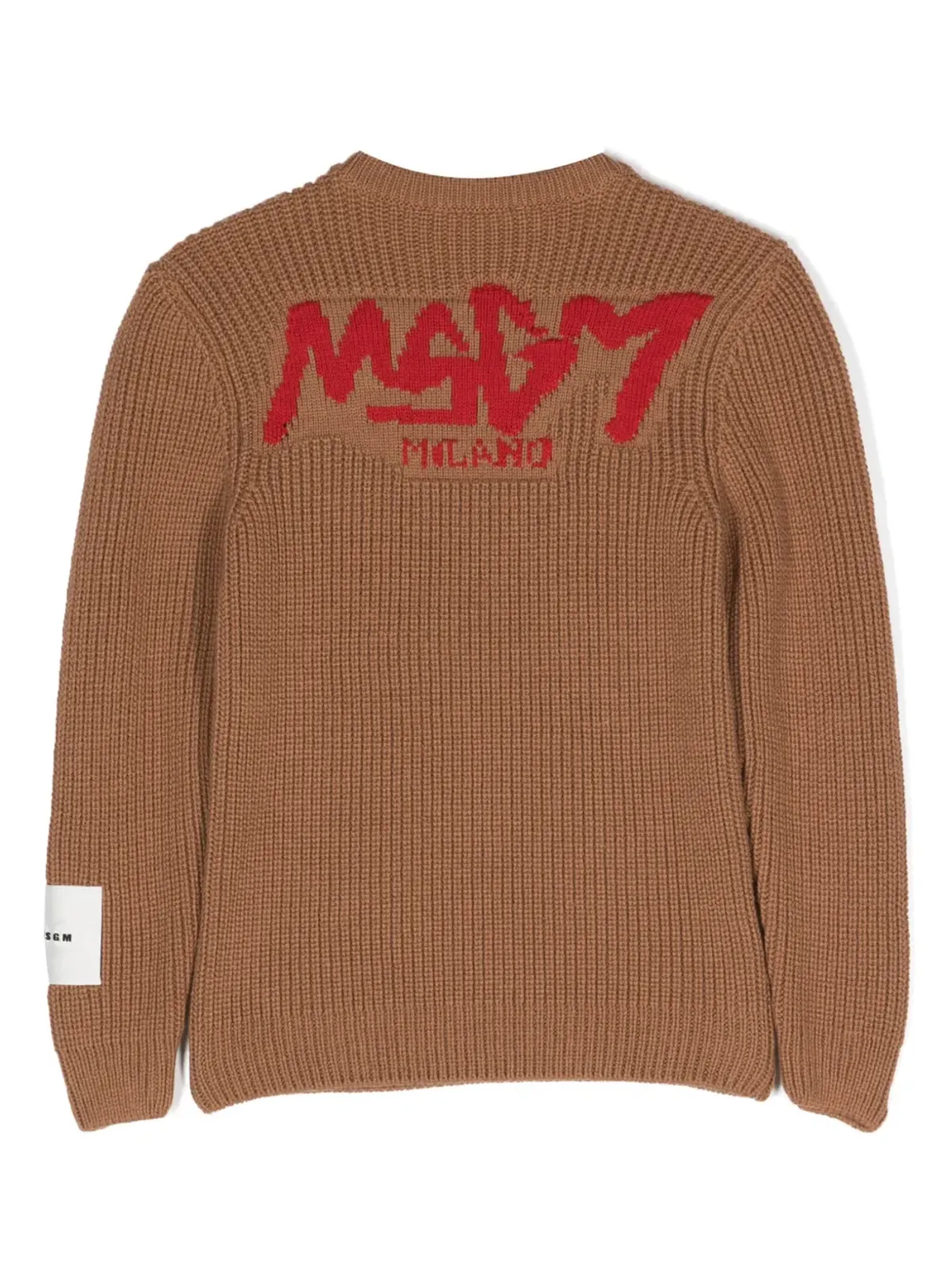 MSGM Kids インターシャニット ロゴ クルーネック ジャンパー - 画像2