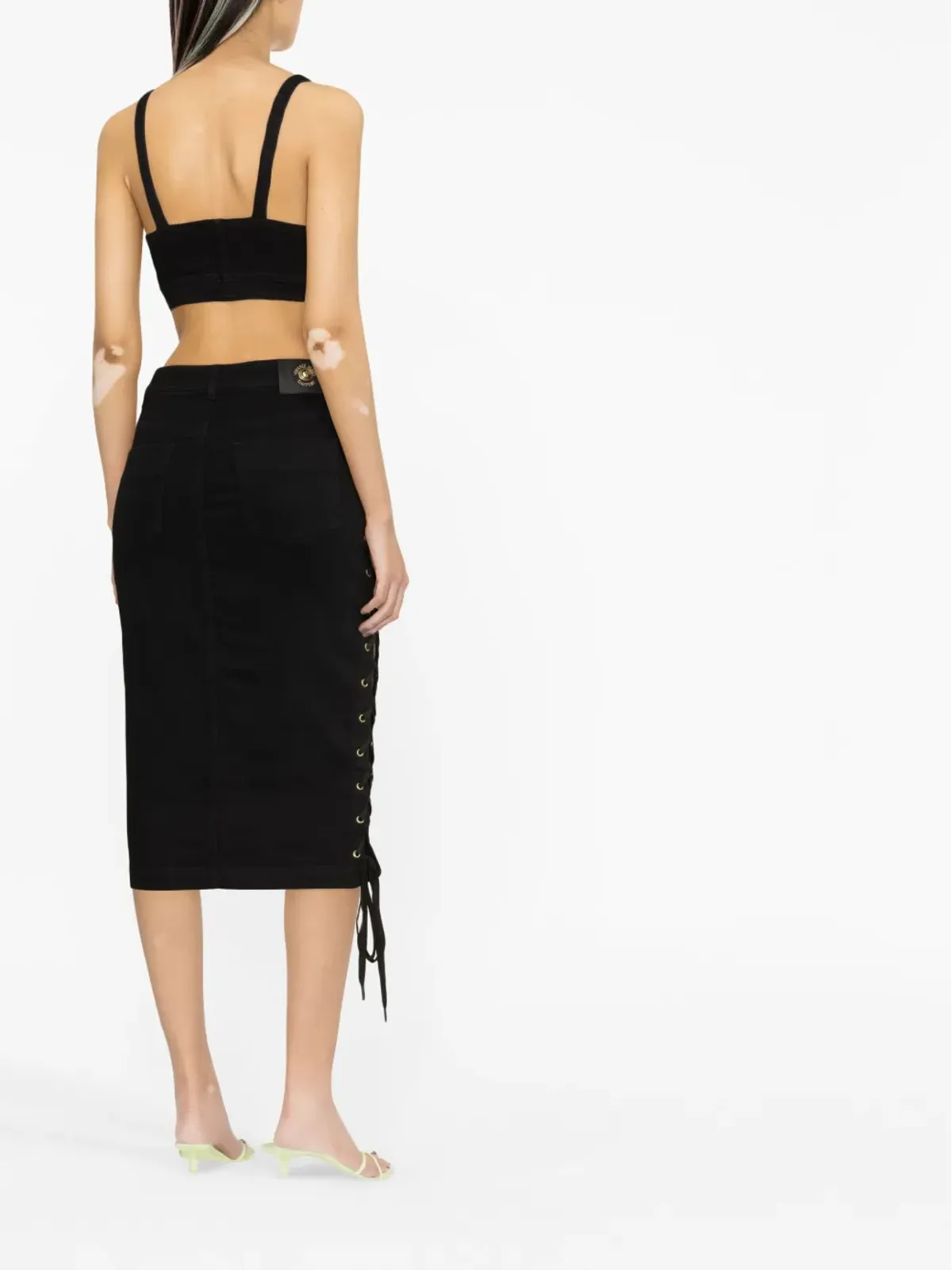 Versace Jeans Couture ロゴパッチ ペンシルスカート - 画像4