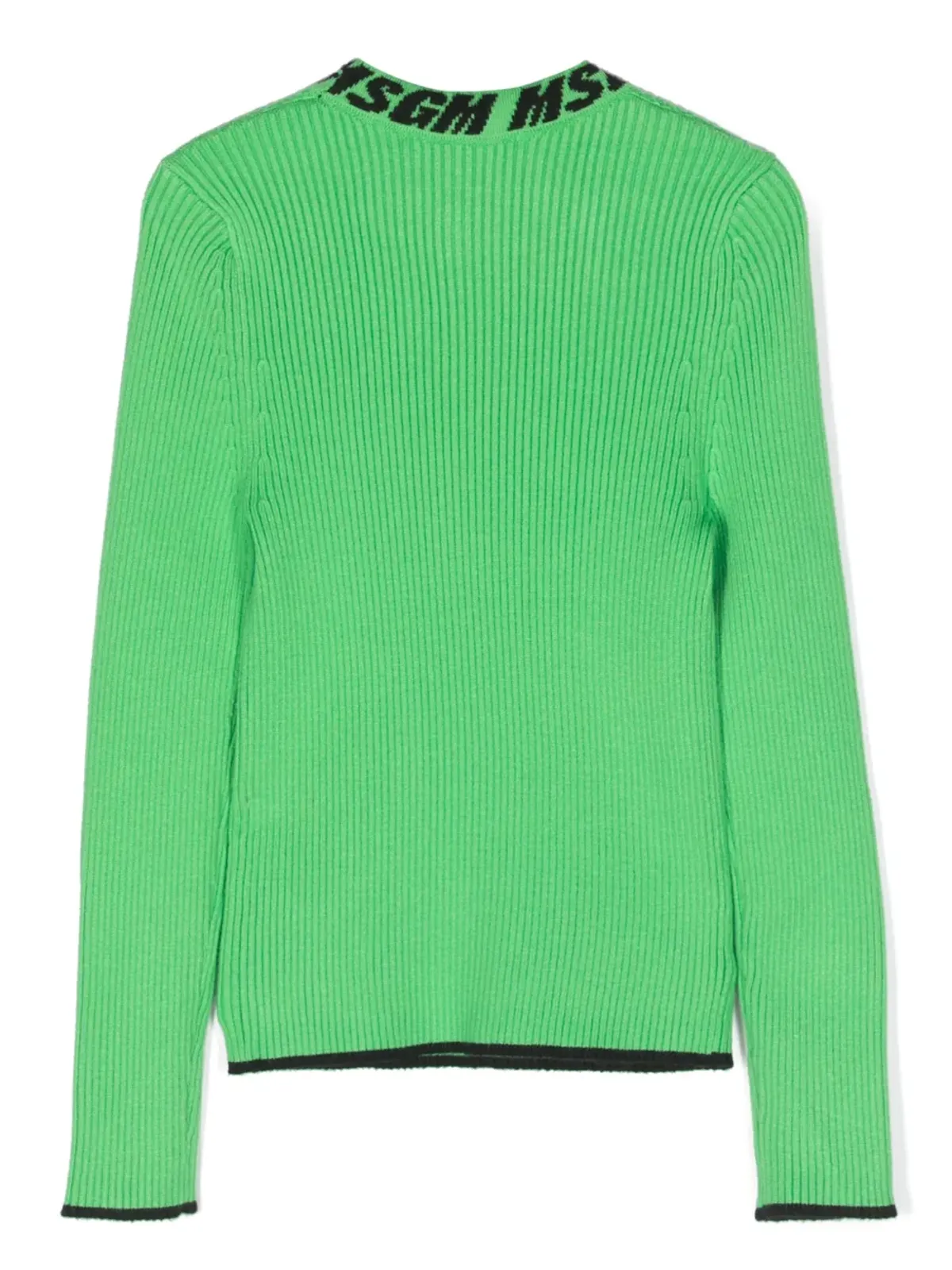 MSGM Kids intarsia-knit ribbed jumper - Green - 画像2