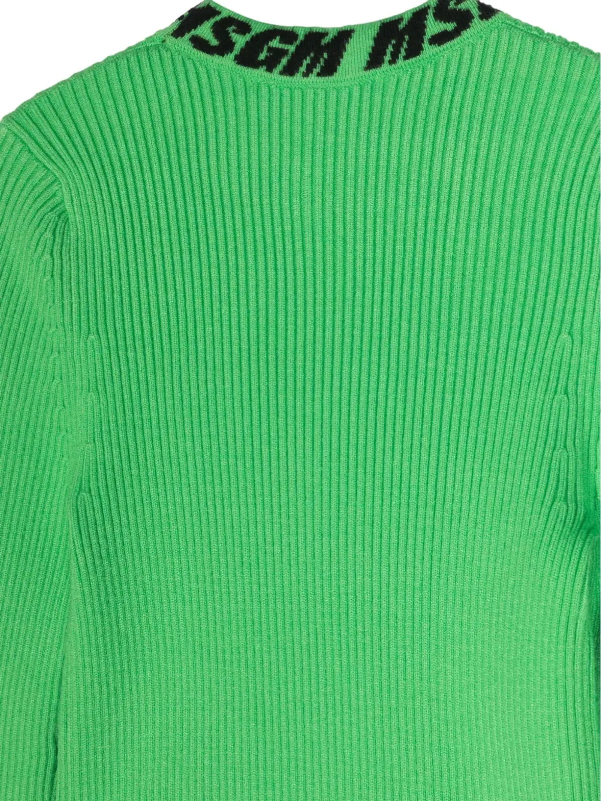 MSGM Kids intarsia-knit ribbed jumper - Green - 画像3