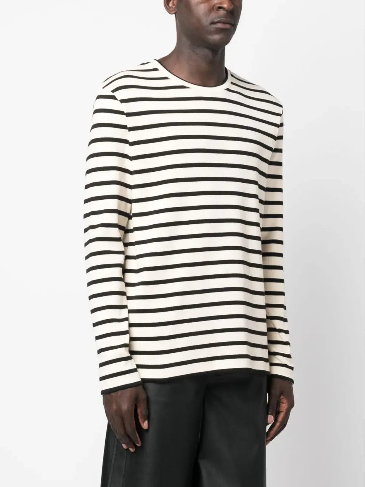 Jil Sander 長袖ストライプ柄スウェットシャツ - 画像3